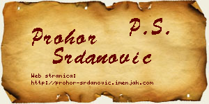 Prohor Srdanović vizit kartica
